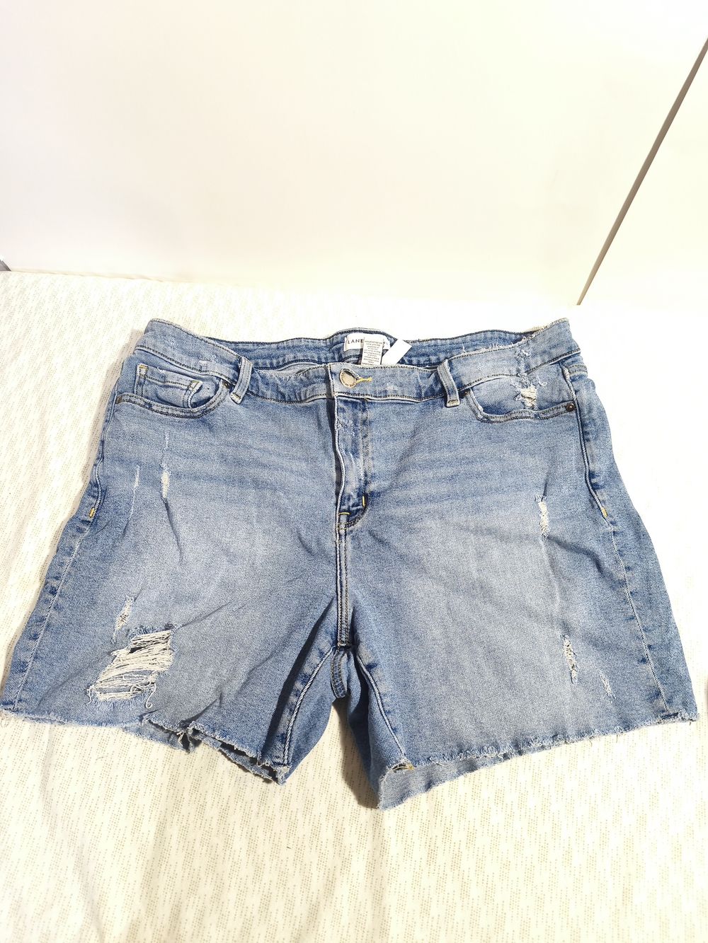 Lane Bryant Light Wash Distressed Denim Shorts